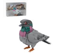 Feral Pigeon Building Blocks, Creative Mechanical Bird Animal Brick, ABS Material Office or Home Collectible Decoration, Diy Assembly Bricks Designed By SKABRAM Gift for Adults, 255 Pieces MOC-28738