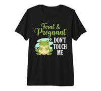 Feral Pregnant Frog Mom to Be Humor Don't Touch Me Premium T-Shirt