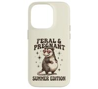 Feral Pregnant Girl Summer Funny Possum Mom Case for iPhone 14 Pro