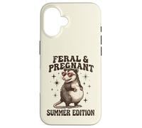 Feral Pregnant Girl Summer Funny Possum Mom Case for iPhone 16
