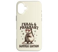 Feral Pregnant Girl Summer Funny Possum Mom Case for iPhone 16 Plus