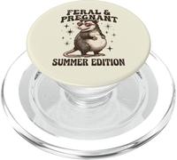 Feral Pregnant Girl Summer Funny Possum Mom PopSockets PopGrip for MagSafe