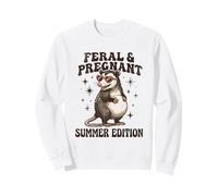 Feral Pregnant Girl Summer Funny Possum Mom Sweatshirt