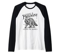 Feral & Pregnant Leave Me Alone Mom to Be Pregnancy Raccoon Raglan Baseball Tee