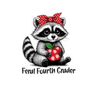 Feral Raccoon Fourth Grade Composition Notebook: Raccoon Lovers Back To School Notebook | Back To school College Ruled Journal For 4th Grade Teachers,