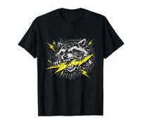 Feral Raccoon Lightning Bolt Anti-Billionaire Punk Protest T-Shirt