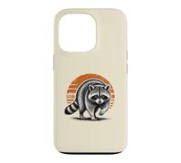Feral Raccoon On the Prowl Fearless Animal Retro Sunset Case for iPhone 13 Pro