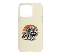 Feral Raccoon On the Prowl Fearless Animal Retro Sunset Case for iPhone 15 Pro Max