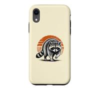 Feral Raccoon On the Prowl Fearless Animal Retro Sunset Case for iPhone XR