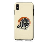 Feral Raccoon On the Prowl Fearless Animal Retro Sunset Case for iPhone XS Max