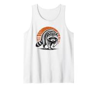 Feral Raccoon On the Prowl Fearless Animal Retro Sunset Tank Top