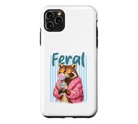Feral Raccoon Pink Coat Sunglasses Martini Bubblegum Case for iPhone 11 Pro Max