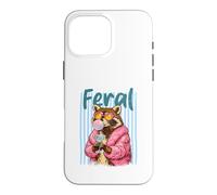 Feral Raccoon Pink Coat Sunglasses Martini Bubblegum Case for iPhone 16 Pro Max