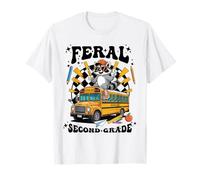 Feral Second Grade Back to School Raccoon First Day School T-Shirt