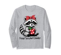 Feral Second Grader Funny Raccoon First Day of School Girls Long Sleeve T-Shirt