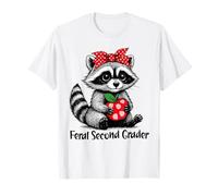 Feral Second Grader Funny Raccoon First Day of School Girls T-Shirt