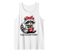 Feral Second Grader Funny Raccoon First Day of School Girls Tank Top