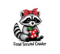Feral Second Grader Raccoon Notebook: Back To school College Ruled Composition Journal For 2ND Grade Write In for Notes, To Do Lists, Journal Loves Raccoons