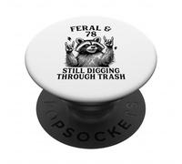 Feral & Seventy Eight Funny Raccoon 78 Year Old Birthday PopSockets Adhesive PopGrip