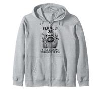 Feral & Twenty Five Funny Raccoon 25 Year Old 25th Birthday Zip Hoodie