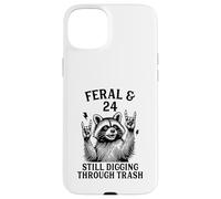 Feral & Twenty Four Funny Raccoon 24 Year Old 24th Birthday Case for iPhone 15 Plus