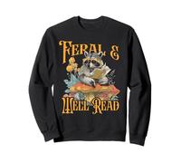 Feral & Well Read - Cottage Core Raccoon Reading Sweatshirt