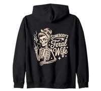 Feral Wife Skeleton Best Wife Ever World’s Best Wife Zip Hoodie
