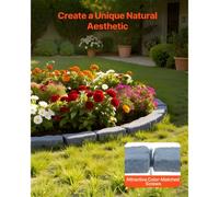 Ferand Faux Stone Landscape Edging 46.4 X 2.2 Inch Realistic Flexible Brick Sized With Anchoring Spikes Fade Resistant Grey