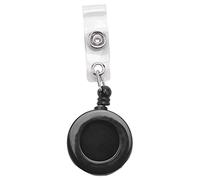 ferater 1 Pcs Badge Holder Retractable Reel YOYO Clip Snap Button ID Card Key Black