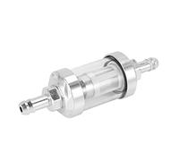 ferater Universal Chrome Glass Fuel Petrol crude oil engine Inline Filter 5/16 "8mm Silver for Motorcycles