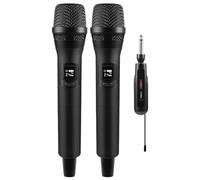 FerBuee Wireless Microphone Dual Professional Cordless Mic Handheld Microphone System for Amplifier, PA System, Karaoke, Meeting, Party, Church, DJ, Wedding (Black & Black)