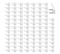 FERCAISH 100 PCS Plastic Photo Frames Hooks, Traceless Wall Hangers, Invisible Nail Wall Hooks, No Drilling Picture Hanging, for Hanging Paintings Wedding Photos Mirror (White)