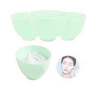 FERCAISH 4Pcs DIY Face Mask Mixing Bowl, Microwavable Silicone Facial Mud Bowl Cosmetic Beauty Tool for Home Salon (Green)