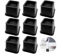 FERCAISH 8 Pcs Bed Risers 3 Inch Heavy Duty Bed Elevators, Square Recess Sturdy Base Set - Furniture Frame for Couch, Chair, Desk, Sofa and Bed(Black)