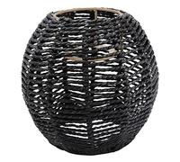 FERCAISH Handmade Rattan Lampshade, Simple Creative Vintage Woven Lampshade Lamps and Lanterns -Light Fixture Rattan Shade for Bedroom Bedside House Reading Living Room (Black)