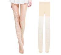 FERCAISH Mermaid Tights Women's Sequin Stocking Glitter Fishnet Tights Ultra Thin Rhinestsingle Stockings for Women Girls, Silvery, single size