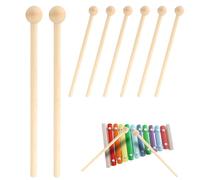 FERCAISH Pack of 8 Wooden Mallet Drumsticks Chime, Wooden Marimba Mallets, Glockenspiel Mallets Chime Chimes for Xylophone, Wooden Block Bells Yoga Beginners Adults