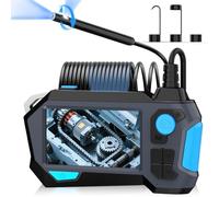 Ferdiiz Bidirectional 720° Rotation Endoscope Inspection Camera, 1920P HD Dual Lens Snake Borescope with Flashlight, IP68 Flexible Inspection Camera 8+1 Lights, 4.5'' IPS Screen, Gadgets for Men (5M)