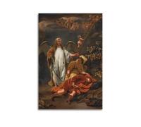 Ferdinand Bol Painter Masterpiece Poster Jacob's Ladder Wall Art Scroll Canvas Painting Picture Living Room Decor Home 12x18inch(30x45cm)