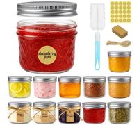 Ferenando 12 Pack Small Mason Jar 120ml/4oz, Leak-proof Small Glass Jars with Lids - Integrated Screw, Mini Glass Canning Jars with Lids Tags Label, for Jelly, Herbs, Spice, Honey, Candle, DIY Decor