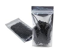 FERENLI 500 Pieces Stand Up Clear Front Zipper Lock Resealable Aluminum Mylar Foil Plastic Packaging Bag for Zip Heat Seal Package Lock with Tear Notch Long Term Food Storage 5.5x7.9 inch