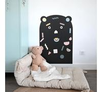 FERFLEX - Children's magnetic board - Teddy bear - wall decoration with repositionable adhesive magnetic strip - sold with a set of geometric shapes - 58 x 86 cm