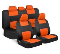 FERFXN Car Seat Covers Full Set For Nissan For Qashqai For Tiida Universal Waterproof Full Set Leather Car Seat Covers Covers Car Seat(Orange)