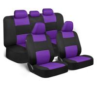 FERFXN Car Seat Covers Full Set For Nissan For Qashqai For Tiida Universal Waterproof Full Set Leather Car Seat Covers Covers Car Seat(Black Purple)