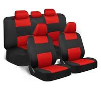 FERFXN Car Seat Covers Full Set For Nissan For Qashqai For Tiida Universal Waterproof Full Set Leather Car Seat Covers Covers Car Seat(Red)