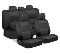 FERFXN Car Seat Covers Full Set For Nissan For Versa Full Set Universal Leather Car Seat Covers Interior Accessories Covers Car Seat(Black Gray B)