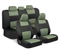 FERFXN Car Seat Covers Full Set For Nissan For Versa Full Set Universal Leather Car Seat Covers Interior Accessories Covers Car Seat(Black Green A)