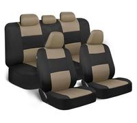 FERFXN Car Seat Covers Full Set For Nissan For Versa Full Set Universal Leather Car Seat Covers Interior Accessories Covers Car Seat(Black Brown)