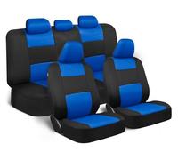 FERFXN Car Seat Covers Full Set For Nissan For Versa Full Set Universal Leather Car Seat Covers Interior Accessories Covers Car Seat(Black Blue A)