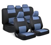 FERFXN Car Seat Covers Full Set For Nissan For Versa Full Set Universal Leather Car Seat Covers Interior Accessories Covers Car Seat(Black Blue B)